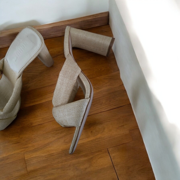 SCHUTZ Tan Bow Detail Heels - Picture 2 of 3